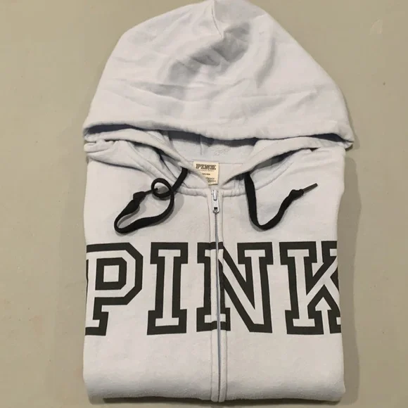 PINK Full zipper hooded sweatshirt - Picture 8 of 9